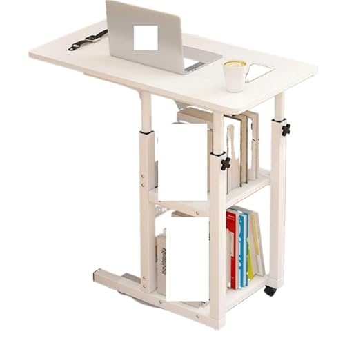 GIYXHU Überbetttisch mit Rollen, Kleiner Computertisch, for Büro, tragbare Unterstützung, Laptop-Schreibtisch, Betttablett, Arbeitszimmer(White) von GIYXHU