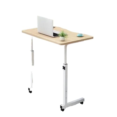 GIYXHU Überbetttisch mit Rollen, multifunktionaler Studentenschreibtisch, Home-Office-Schreibtisch, Gaming-Computertische, Klapptisch, mobil(Beige) von GIYXHU