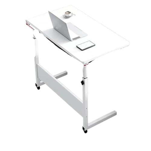 GIYXHU Überbetttisch mit Rollen, multifunktionaler Studentenschreibtisch, Home-Office-Schreibtisch, Gaming-Computertische, Klapptisch, mobil(White) von GIYXHU