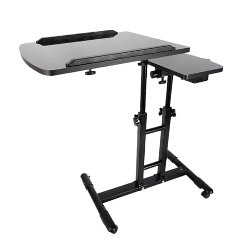 GIYXHU Verstellbares Tablett, rollender Arbeitsplatz, Schreibtisch, Überbetttisch mit Rollen, Sofa-Schreibtisch, mobil, rollbar von GIYXHU