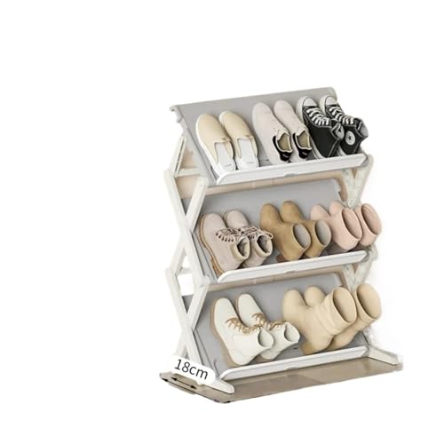 GIYXHU X-förmiges Schuhregal, faltbar, teleskopisch, integrierte Schuhe, 3/4-lagiges Regal, platzsparend, einfaches, multifunktionales, schmales(3 Layers) von GIYXHU