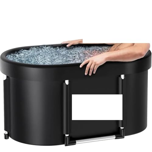 Große ovale Eisbadewanne, mehrschichtig, tragbar, for den Außenbereich, kaltes Tauchbecken, faltbare Badewanne von GIYXHU