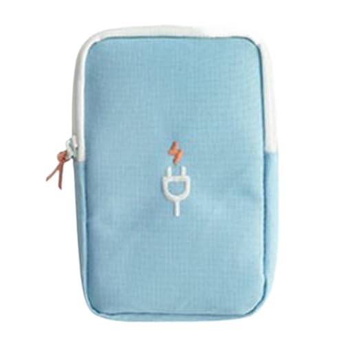 Kabeltasche Organizer 2PCS Reise Gadget Organizer Tasche Tragbare Digitale Kabel Tasche Elektronik Zubehör Lagerung Tragetasche Tasche for USB Power Bank(Blue) von GIYXHU