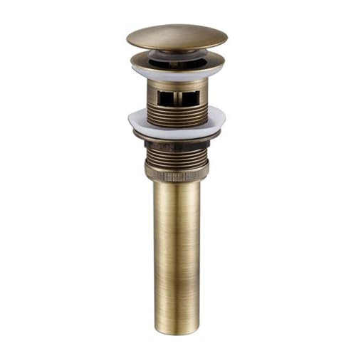 Runder Flaschen-P-Siphon aus Messing for Badezimmer, verstellbarer Waschbecken-Abfluss-P-Siphon-Kit mit Pop-Up-Abfluss(Pop-up with overflow) von GIYXHU