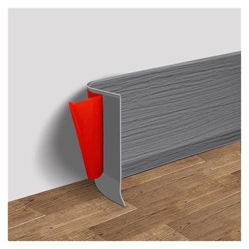 Sockelleistenverkleidung 1 Stück Sockelleiste 3,0 Meter Weich-PVC-Sockel Kunststoffsockel Wasserdichter Sockel Wandaufkleber Wandverkleidungslinie Antikollision(Gray) von GIYXHU