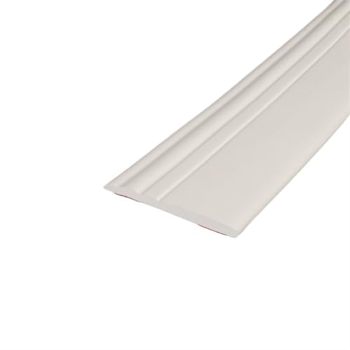 Sockelleistenverkleidung 12,5x500cm 3D Selbstklebende Schaumlinie Sockelleiste Wandkantenstreifen Wasserdichte Fußleiste Ecke Taille Linie Aufkleber Wandaufkleber Trim(White 125mm*5m) von GIYXHU
