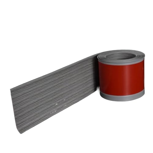 Sockelleistenverkleidung 2 Stück 1 m flexible Sockelleistenleiste, selbstklebende Vinyl-Wandsockelleiste, Wandsockelleiste for Abziehen und Aufkleben(Gray wood grain) von GIYXHU
