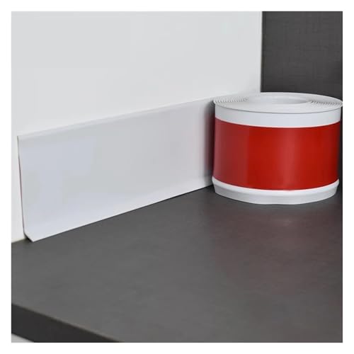 Sockelleistenverkleidung 2 Stück 1 m flexible Sockelleistenleiste, selbstklebende Vinyl-Wandsockelleiste, Wandsockelleiste for Abziehen und Aufkleben(White) von GIYXHU