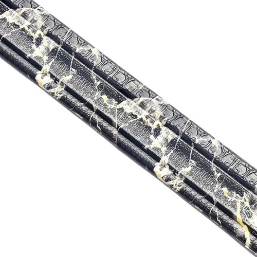 Sockelleistenverkleidung 2 Stück 230 cm 3D-Muster Wandverkleidungslinie Sockelleiste Dekor Selbstklebend for den Haushalt Wasserdicht Abnehmbare Flexible Bordürenaufkleber(Black Gold Jade) von GIYXHU