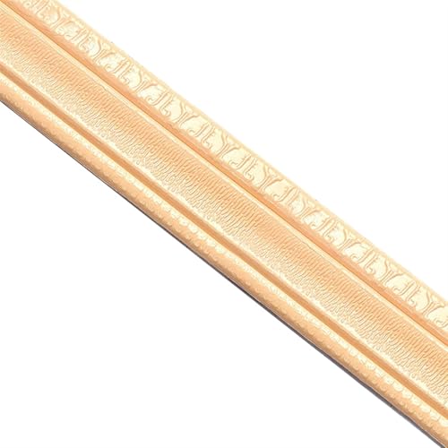 Sockelleistenverkleidung 2 Stück 230 cm 3D-Muster Wandverkleidungslinie Sockelleiste Dekor Selbstklebend for den Haushalt Wasserdicht Abnehmbare Flexible Bordürenaufkleber(Cream Colored) von GIYXHU