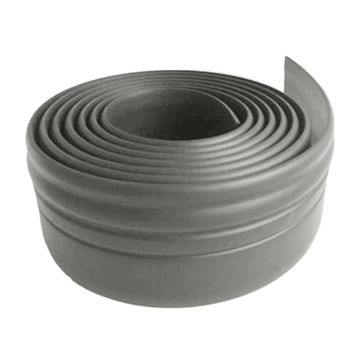 Sockelleistenverkleidung 2 Stück PVC selbstklebende wasserdichte Wandaufkleber 3D-Sockellinie Wohnzimmer Küche Fußleiste Dekoration Antikollision(Grey 6cm wide) von GIYXHU