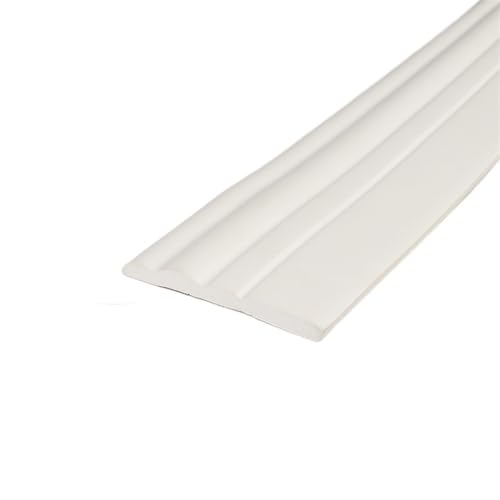 Sockelleistenverkleidung 2 Stück dekorativer Sockelleisten-Schaumstoff selbstklebender Sockel-Taillenlinie-Hintergrund-Grenzstreifen-Linien Antikollisions-Wandkantenaufkleber(Creamy-White) von GIYXHU