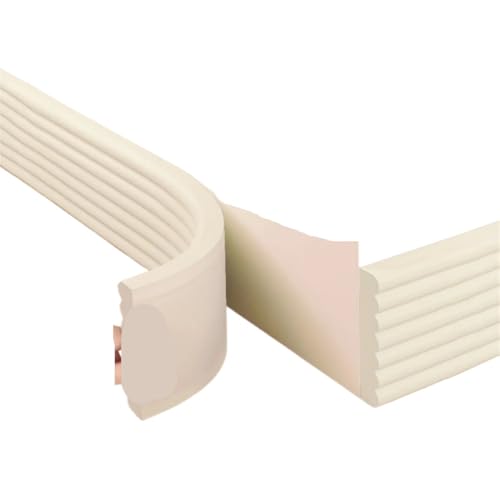 Sockelleistenverkleidung 2 Stück m Fußleistenverkleidung, Antikollisionsstreifen-Wandaufkleber mit selbstklebenden und abnehmbaren Randaufklebern for die Dekoration von Wohn- Schlafzimmern(Beige) von GIYXHU
