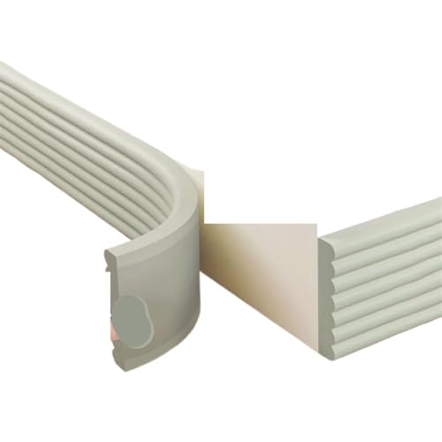 Sockelleistenverkleidung 2 Stück m Fußleistenverkleidung, Antikollisionsstreifen-Wandaufkleber mit selbstklebenden und abnehmbaren Randaufklebern for die Dekoration von Wohn- Schlafzimmern(GRAY) von GIYXHU