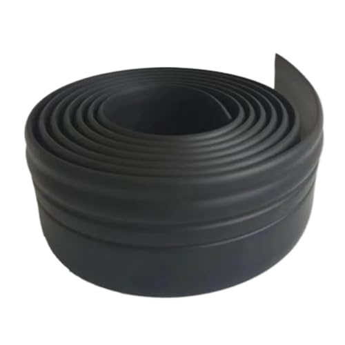 Sockelleistenverkleidung 2 Stück m x 80 mm Schaumstoff-Wandaufkleber, PVC, wasserdicht, selbstklebend, Bodensockel, TV-Hintergrund, Rand, Modellierung, DIY-Heimdekoration(Black) von GIYXHU