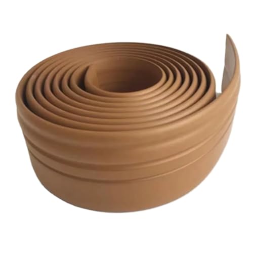 Sockelleistenverkleidung 2 Stück m x 80 mm Schaumstoff-Wandaufkleber, PVC, wasserdicht, selbstklebend, Bodensockel, TV-Hintergrund, Rand, Modellierung, DIY-Heimdekoration(Dark brown) von GIYXHU
