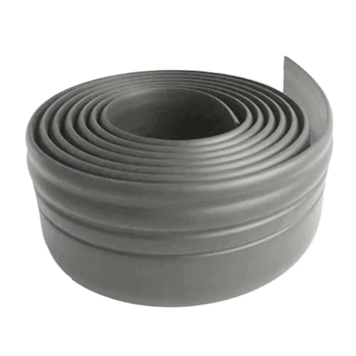 Sockelleistenverkleidung 2 Stück m x 80 mm Schaumstoff-Wandaufkleber, PVC, wasserdicht, selbstklebend, Bodensockel, TV-Hintergrund, Rand, Modellierung, DIY-Heimdekoration(Gray) von GIYXHU