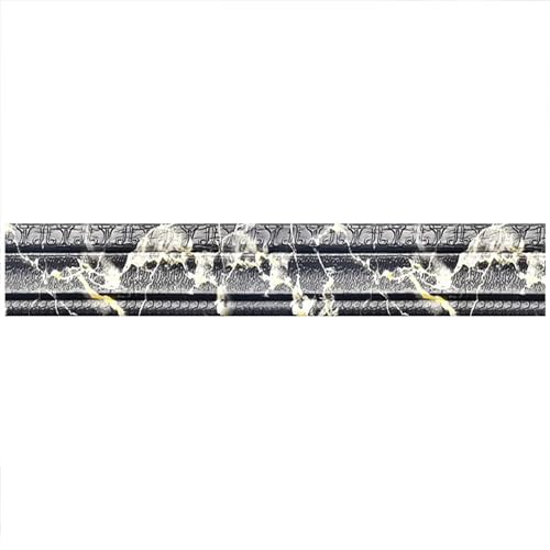 Sockelleistenverkleidung 2 Stück selbstklebende, flexible Schaumstoff-Formleisten, 3D-klebrige, dekorative Wandverkleidungslinien, Sockelleiste, Tapetenbordüre, Wandaufkleber(Black) von GIYXHU