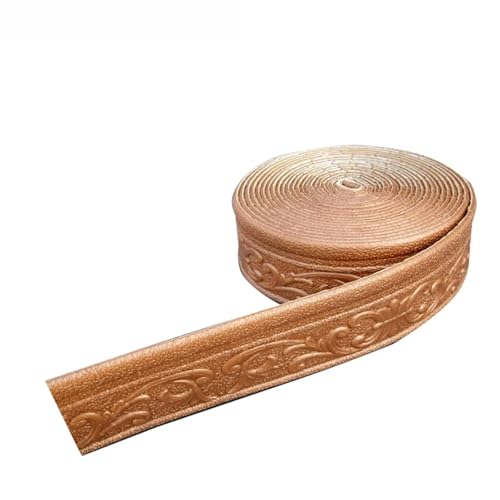 Sockelleistenverkleidung 2PCS 10m 3D Wand Trim Linie Sockel Bordüre Selbstklebende Wasserdichte Baseboard Tapete Aufkleber for Hause wand Rand Streifen Band(Coppery) von GIYXHU