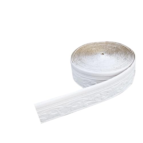 Sockelleistenverkleidung 2PCS 10m 3D Wand Trim Linie Sockel Bordüre Selbstklebende Wasserdichte Baseboard Tapete Aufkleber for Hause wand Rand Streifen Band(White) von GIYXHU