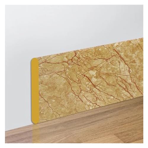 Sockelleistenverkleidung 3 Stück 2 m wasserdichtes Gehäuse, selbstklebende Sockellinie, 3D-Wandaufkleber, verdickte Antikollisions-Dekoration, Ecklinie for Kinder(Gold agate) von GIYXHU
