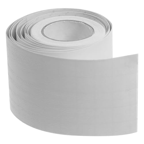 Sockelleistenverkleidung 3 Stück selbstklebende Fußleiste, 5 m, Zierleiste, Wandaufkleber, Hintergrund, Boden, Eck-Sockelleiste, tragbare flexible(White) von GIYXHU