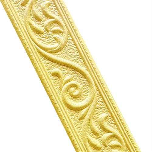 Sockelleistenverkleidung 3 stücke 3D Wand Trim Linie Sockel Bordüre Wasserdichte Rand Aufkleber Selbst-Kleber Baseboard Ecke Hause dekoration(Gold) von GIYXHU