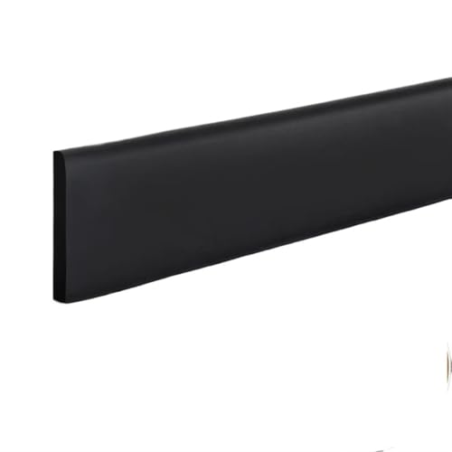 Sockelleistenverkleidung 5 m selbstklebender Fußleisten-Wandaufkleber, dekorativer weicher Draht, Antikollisions-Wandecklinie for Schlafzimmer und Zimmer(Black 1.5cm thick,10cm wide) von GIYXHU