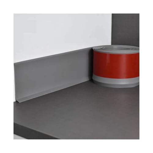Sockelleistenverkleidung Flexible Sockelleistenleiste for Wandsockel, 16,4 Fuß selbstklebendes Vinyl, Hohlkehlenbasis for Abziehen und Aufkleben, Wandsockelleiste aus Gummi(Gray) von GIYXHU