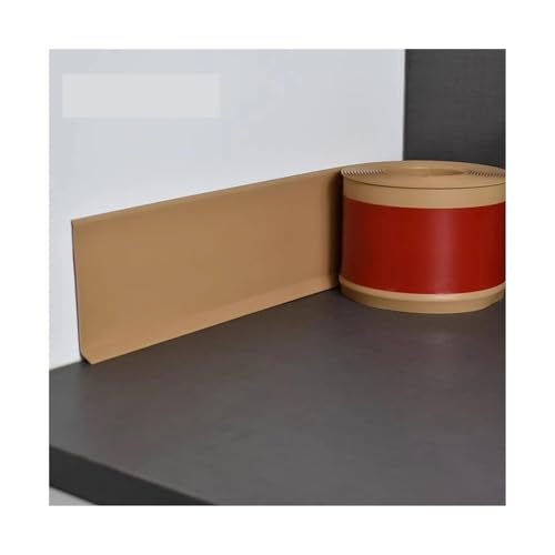 Sockelleistenverkleidung Flexible Sockelleistenleiste for Wandsockel, 16,4 Fuß selbstklebendes Vinyl, Hohlkehlenbasis for Abziehen und Aufkleben, Wandsockelleiste aus Gummi(Light brown) von GIYXHU