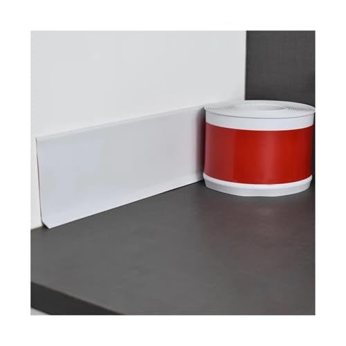 Sockelleistenverkleidung Flexible Sockelleistenleiste for Wandsockel, 16,4 Fuß selbstklebendes Vinyl, Hohlkehlenbasis for Abziehen und Aufkleben, Wandsockelleiste aus Gummi(White) von GIYXHU