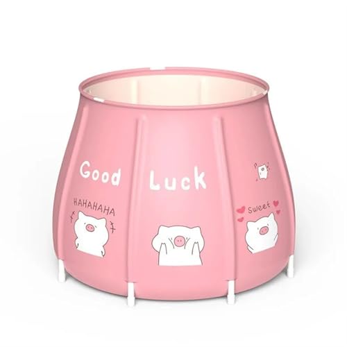 Tragbare Badewanne, zusammenklappbarer Badeeimer, Erwachsenen-Haushaltswanne, Familienbadewanne, faltbare Badewanne(Pink-70cm) von GIYXHU