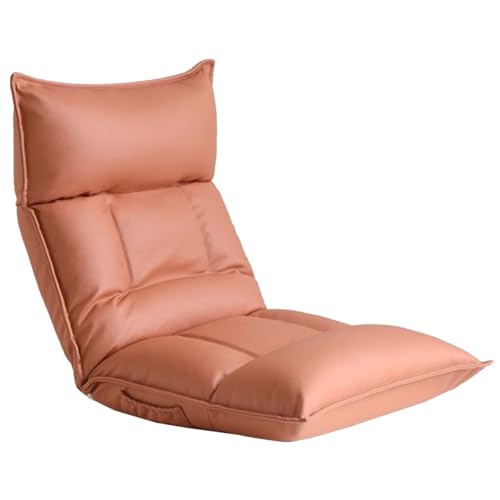 Bodensessel Gaming Mit Rückenlehne Bodenstuhl Faltbar Schlafsessel Mit 42 Verstellbaren Positionen Faules Sofa Meditationsstuhl Fensterstuhl Zum Lesen, Meditieren, Schlafen(Orange) von GIZNXBA