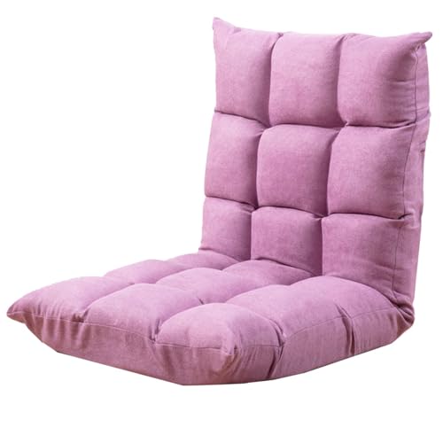 Bodenstuhl Faltbar Bodensessel Gaming Mit 5-Fach Verstellbarer Rückenlehne Faules Sofa Meditationsstuhl Fensterstuhl Klappbare Videospiel-Sessel Für Das Schlafzimmer(Purple) von GIZNXBA