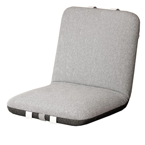 Bodenstuhl Faltbar Schlafsessel Mit 5-Fach Verstellbarer Rückenlehne Faules Sofa Meditationsstuhl Fensterstuhl Für Wohnzimmer, Schlafzimmer Bodensessel Gaming Mit Kissen Zum Lesen(Gray B) von GIZNXBA