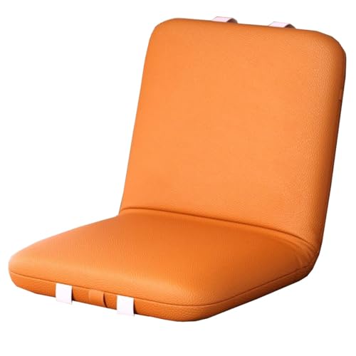 Bodenstuhl Faltbar Schlafsessel Mit 5-Fach Verstellbarer Rückenlehne Faules Sofa Meditationsstuhl Fensterstuhl Für Wohnzimmer, Schlafzimmer Bodensessel Gaming Mit Kissen Zum Lesen(Orange) von GIZNXBA