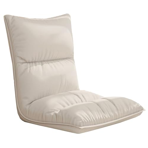 Bodenstuhl Mit Rückenlehne Faltbar Bodensessel Gaming Mit 6 Verstellbaren Positionen Faltbares Schlafsofa Mit Liegefunktion Zum Lesen, Spielen Und Meditieren(Beige) von GIZNXBA