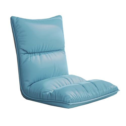 Bodenstuhl Mit Rückenlehne Faltbar Bodensessel Gaming Mit 6 Verstellbaren Positionen Faltbares Schlafsofa Mit Liegefunktion Zum Lesen, Spielen Und Meditieren(Blauw) von GIZNXBA