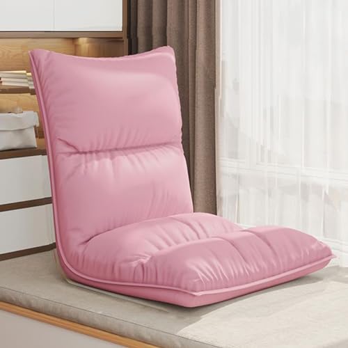 Bodenstuhl Mit Rückenlehne Faltbar Bodensessel Gaming Mit 6 Verstellbaren Positionen Faltbares Schlafsofa Mit Liegefunktion Zum Lesen, Spielen Und Meditieren(Roze) von GIZNXBA
