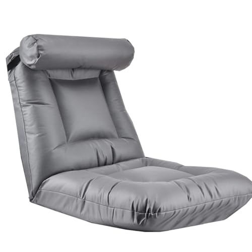 Bodenstuhl Mit Rückenlehne Faltbar Für Erwachsene Faules Sofa Meditationsstuhl Fensterstuhl Mit 6 Verstellbaren Positionen Bodensessel Gaming Für Schlafzimmer Und Wohnzimmer(Grey,22 inch) von GIZNXBA
