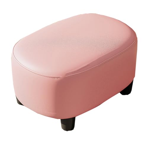 GIZNXBA 10-Zoll Kleiner Fußhocker Gepolstert Mit Lederbezug Pouf Hocker Für Sofa Kleine Fußstütze Moderner Schuhhocker Polsterhocker Für Zuhause, Wohnzimmer, Eingangsbereich(/Pink) von GIZNXBA