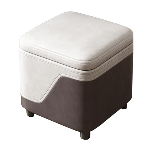 GIZNXBA 12" Kleine Sitzhocker Mit Stauraum Rechteckige Pouf Hocker Mit Stauraum Für Die Couch Moderner Kleiner Fußhocker Gepolstert Polsterhocker Für Zuhause(Gray A) von GIZNXBA