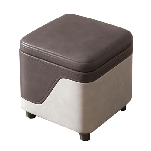 GIZNXBA 12" Kleine Sitzhocker Mit Stauraum Rechteckige Pouf Hocker Mit Stauraum Für Die Couch Moderner Kleiner Fußhocker Gepolstert Polsterhocker Für Zuhause(Gray B) von GIZNXBA