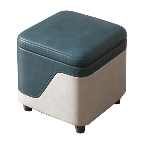 GIZNXBA 12" Kleine Sitzhocker Mit Stauraum Rechteckige Pouf Hocker Mit Stauraum Für Die Couch Moderner Kleiner Fußhocker Gepolstert Polsterhocker Für Zuhause(Green A) von GIZNXBA