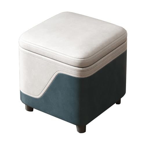GIZNXBA 12" Kleine Sitzhocker Mit Stauraum Rechteckige Pouf Hocker Mit Stauraum Für Die Couch Moderner Kleiner Fußhocker Gepolstert Polsterhocker Für Zuhause(Green B) von GIZNXBA