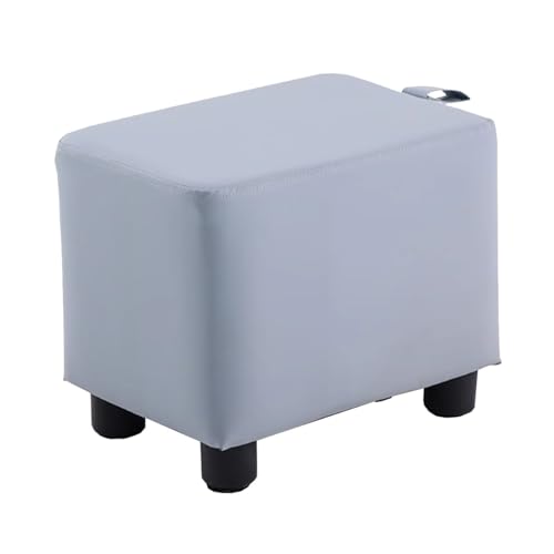 GIZNXBA 12" Sitzhocker Grau Rechteckige Leder Kleiner Fußhocker Gepolstert Für Die Couch Polsterhocker Pouf Hocker Pouf-Ottomane Mit Holzbeinen Für Das Wohnzimmer(Blauw) von GIZNXBA