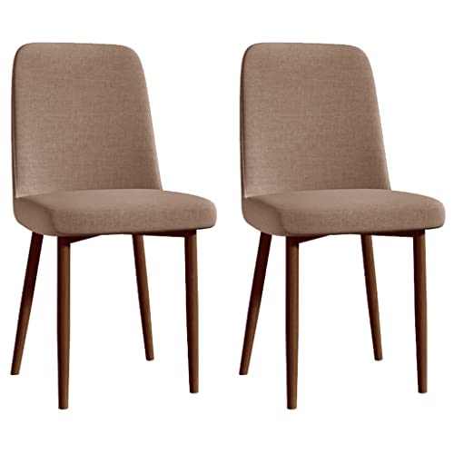 GIZNXBA 2er Set Esszimmerstühl Grau Landhaus Küchenstuhl Metall Polsterstuhl Esszimmer Gepolsterte Stühle Mit Metallbeinen Leinen Akzent Stuhl Moderne Seite Stühle Für Wohnzimmer Esszimmer(/Brown B) von GIZNXBA