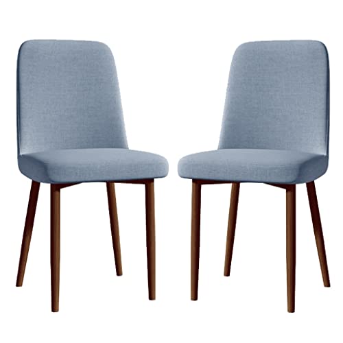 GIZNXBA 2er Set Esszimmerstühl Grau Landhaus Küchenstuhl Metall Polsterstuhl Esszimmer Gepolsterte Stühle Mit Metallbeinen Leinen Akzent Stuhl Moderne Seite Stühle Für Wohnzimmer Esszimmer(/Blue B) von GIZNXBA