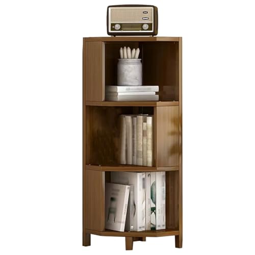 GIZNXBA 3-stöckiges Eck Bücherregal Holz Multifunktionaler Bücher Regal Würfel Regal Ecke Bücherregal Display Lagerung Hoch Offene Bücherregale Aus Holz Für Heimbüro Und Wohnzimmer von GIZNXBA