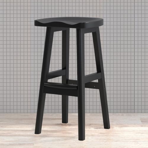 GIZNXBA Barhocker Holz Mit Fußstütze Tresenhocker Küche Küche Frühstück Bar Stühle Barstuhl In Thekenhöhe Bistrohocker Mit Holzbeinen Für Esszimmer, Küche, Restaurant, Büro(/Black,32 inch) von GIZNXBA